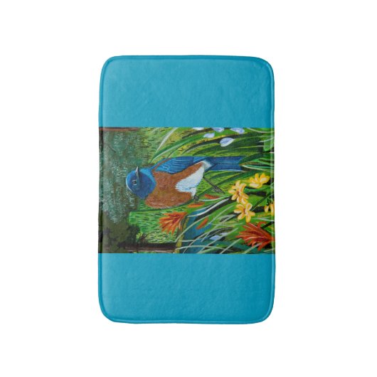 Westerne Bluebird Bath Mat (Voorkant Verticaal)