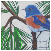Westerne Bluebird in Pine Fabric Stof (Close Up)