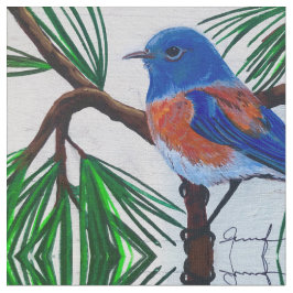 Westerne Bluebird in Pine Fabric Stof