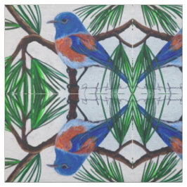 Westerne Bluebird in Pine Fabric Stof