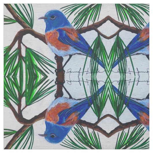 Westerne Bluebird in Pine Fabric Stof (Swatch)