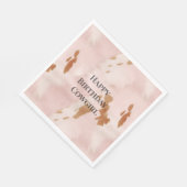 Westerne Blush Pink Cream Faux Koeienhuid Verjaard Servet (Hoek)