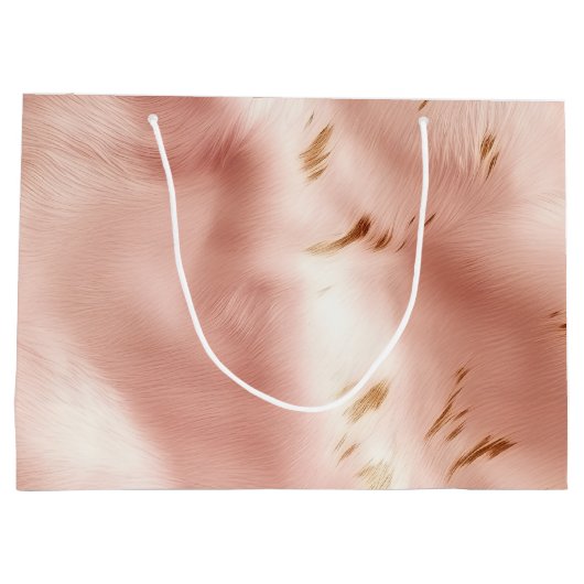 Westerne Blush Pink Faux Koeienhuid Verjaardag Groot Cadeauzakje (Achterkant)