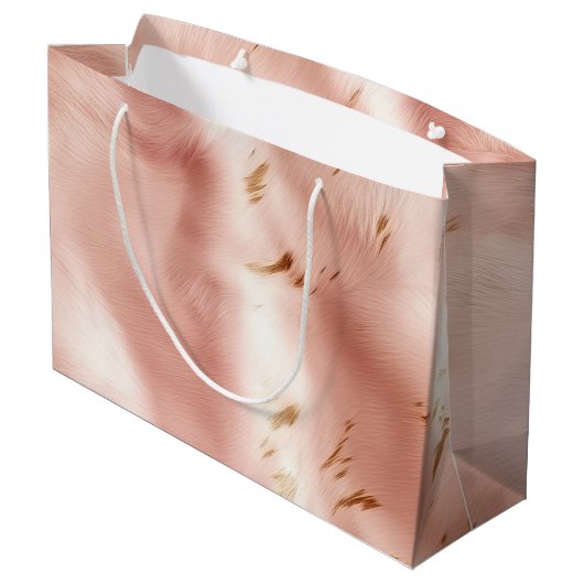 Westerne Blush Pink Faux Koeienhuid Verjaardag Groot Cadeauzakje (Achterkant Gekanteld)