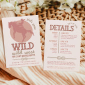 Westerne Blush Wild West Cowgirl Bachelorette Kaart