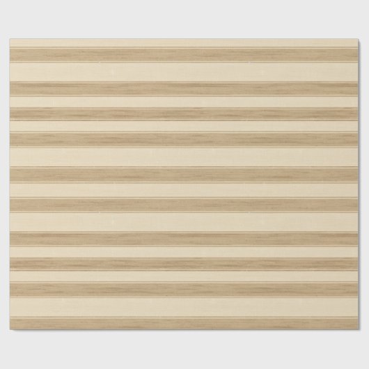 Westerne Boerderij Cream Stripes Verjaardag Cadeaupapier (Vlak)