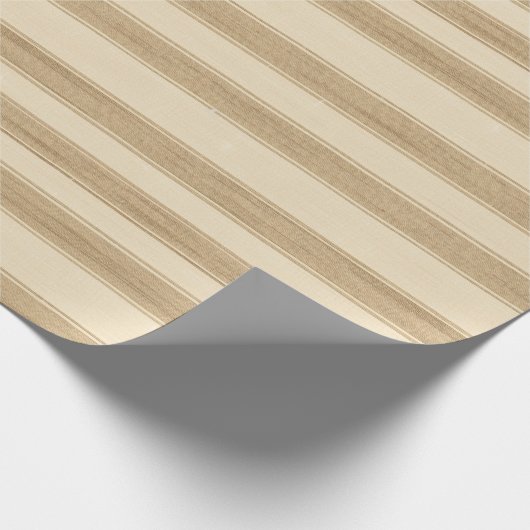 Westerne Boerderij Cream Stripes Verjaardag Cadeaupapier (Hoek)