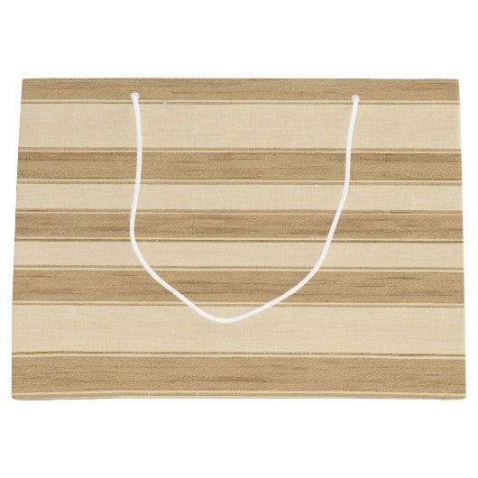 Westerne Boerderij Cream Stripes Verjaardag Groot Cadeauzakje (Voorkant)