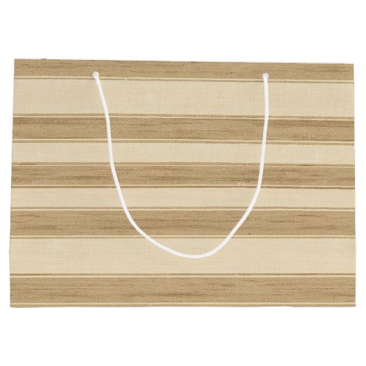 Westerne Boerderij Cream Stripes Verjaardag Groot Cadeauzakje (Achterkant)