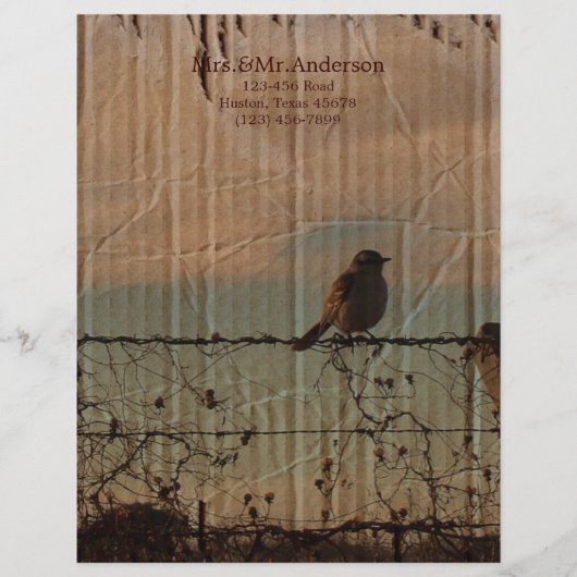 Westerne Boerderij-schuur-bruiloft Gepersonaliseerd Briefhoofd (Voorkant)