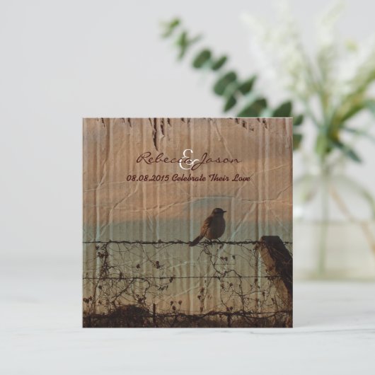 Westerne Boerderij-schuur-bruiloft Kaart (Staand voorkant)