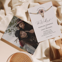 Westerne Boheemse Bloemen Koe Schedel Foto Bruilof