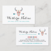 Westerne Bohemen Rustige Koe Skull Trendy Arrow Visitekaartje (Voorkant / Achterkant)