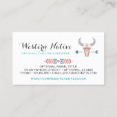 Westerne Bohemen Rustige Koe Skull Trendy Arrow Visitekaartje (Achterkant)