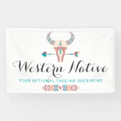 Westerne Bohemen Rustige Kow Skull Trendy Arrow Spandoek (Horizontaal)