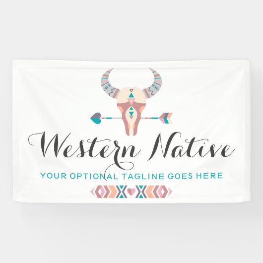 Westerne Bohemen Rustige Kow Skull Trendy Arrow Spandoek (Horizontaal)