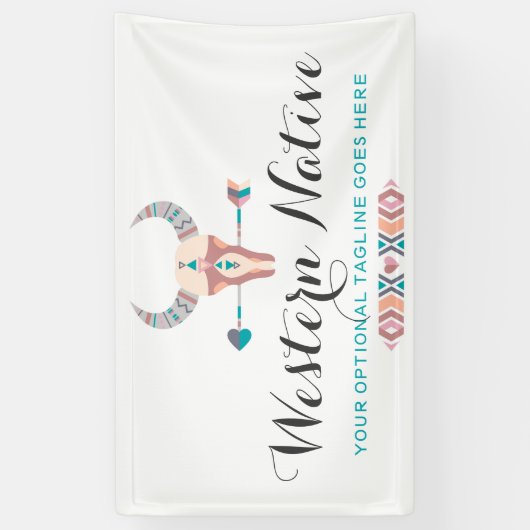 Westerne Bohemen Rustige Kow Skull Trendy Arrow Spandoek (Verticaal)