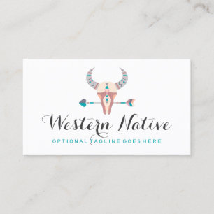Westerne Bohemen Rustige Kow Skull Trendy Arrow Visitekaartje