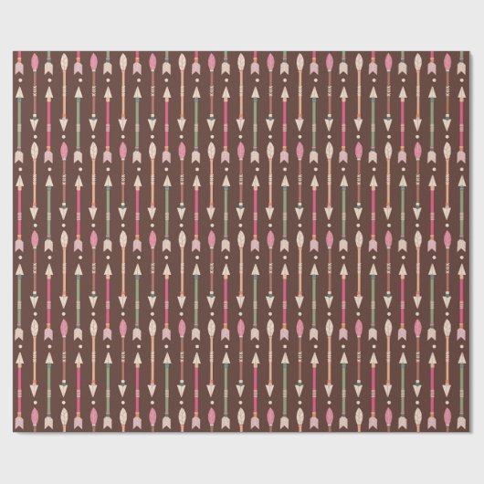 Westerne Boho Arrows Desert Cowgirl Pattern Cadeaupapier (Vlak)