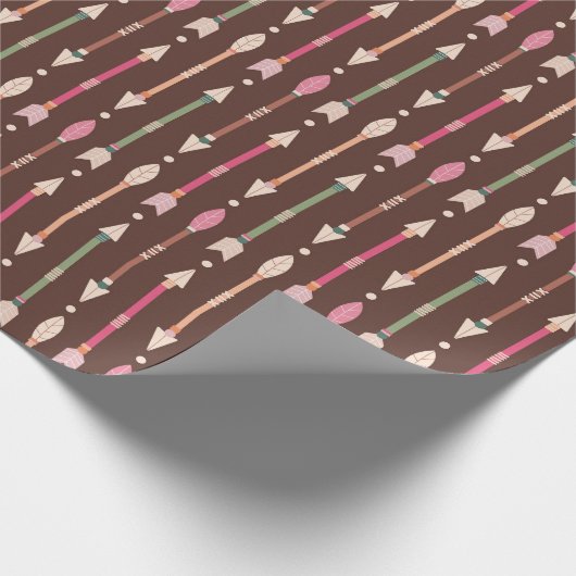 Westerne Boho Arrows Desert Cowgirl Pattern Cadeaupapier (Hoek)