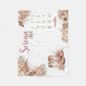 WESTERNE BOHO Baby Meisje Milestone Deken, Bloemen Fleece Deken (Voorkant)