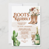 Westerne Boho Boots en Bubbly Vrijgezellenfeest Kaart (Voorkant)