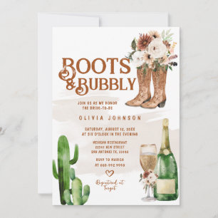 Westerne Boho Boots en Bubbly Vrijgezellenfeest Kaart