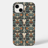 Westerne Boho Bull Skull Floral Case-Mate iPhone Case (Achterkant)