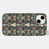 Westerne Boho Bull Skull Floral Case-Mate iPhone Case (Achterkant (horizontaal))