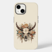 Westerne Boho Bull Skull Floral Case-Mate iPhone Case (Achterkant)