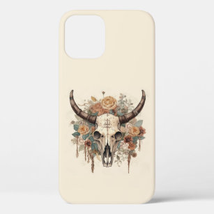 Westerne Boho Bull Skull Floral Case-Mate iPhone Case