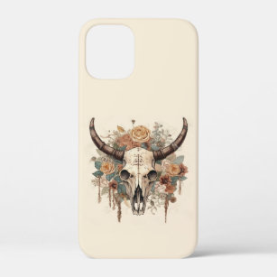 Westerne Boho Bull Skull Floral Case-Mate iPhone Case