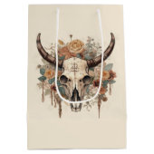 Westerne Boho Bull Skull Floral-ontkoppeling Medium Cadeauzakje (Achterkant)