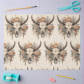 Westerne Boho Bull Skull Floral-ontkoppeling Tissuepapier (Craft)
