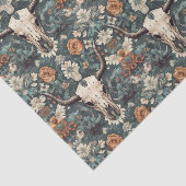 Westerne Boho Bull Skull Floral Tissuepapier (Detail)