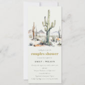 Westerne Boho Cacti Desert Landschap Couples Douch Kaart (Voorkant)