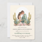 Westerne Boho Cactus Desert Alles in één bruiloft Kaart (Voorkant)