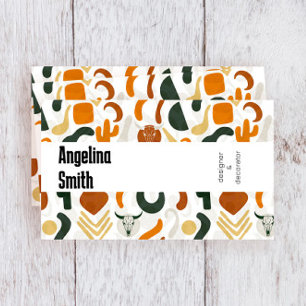 Westerne boho cowboy woestijn schedel cactus visitekaartje