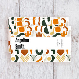 Westerne boho cowboy woestijn schedel cactus visitekaartje