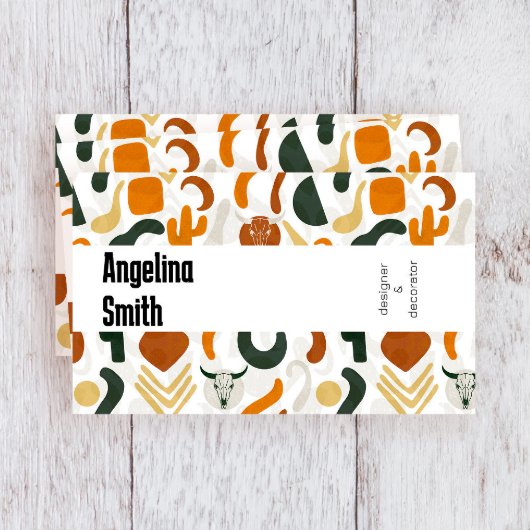 Westerne boho cowboy woestijn schedel cactus visitekaartje