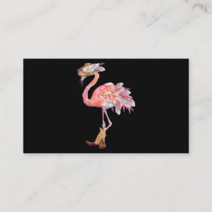 Westerne Boho Cowgirl Flamingo Print Visitekaartje