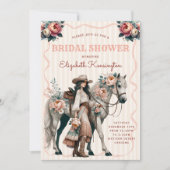Westerne Boho Cowgirl Horse Floral Vrijgezellenfee Kaart (Voorkant)