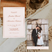 Westerne Boho Cream en Terracotta Bruiloft Kaart