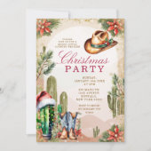 Westerne Boho Desert Cactus Cowboy Kerstfeest Kaart (Voorkant)