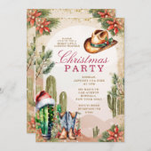 Westerne Boho Desert Cactus Cowboy Kerstfeest Kaart (Voorkant / Achterkant)