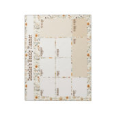 Westerne Boho Floral Custom Weekly Planner Notitieblok (Linkerzijde)