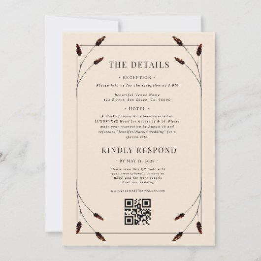 Westerne Boho Hoefijzer Monogram Alles in één brui Kaart (Achterkant)