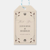 Westerne Boho Hoefijzer Monogram Ranch Boerderij b Cadeaulabel (Voorkant)