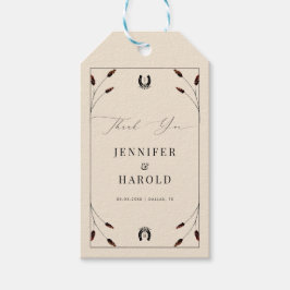 Westerne Boho Hoefijzer Monogram Ranch Boerderij b Cadeaulabel