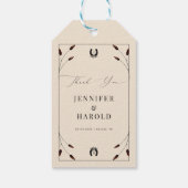 Westerne Boho Hoefijzer Monogram Ranch Boerderij b Cadeaulabel (Achterkant)